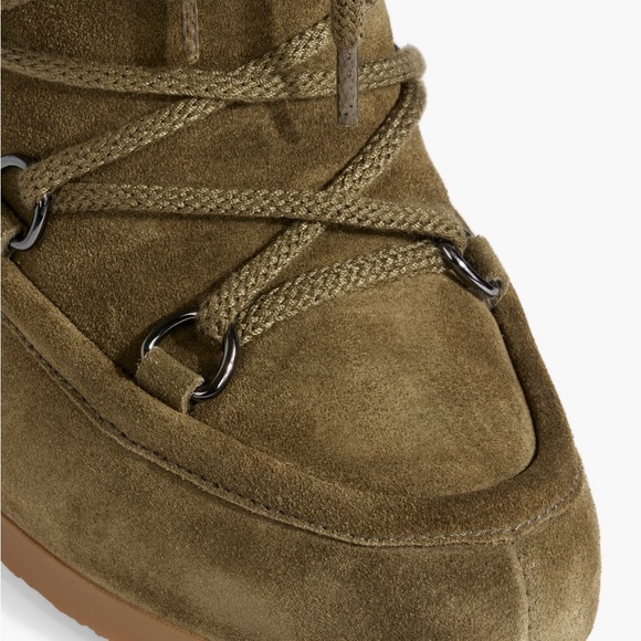 VERONICA BEARD
Elfred Lace-up Shearling Wedge Ankle Boots In Army Green - Picture 3 of 4
